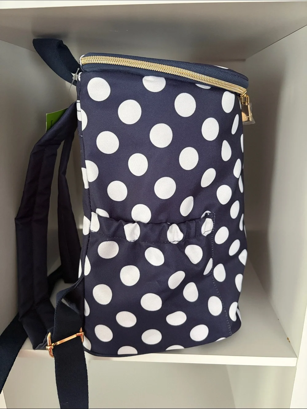 Kate Spade Navy & White Polka Dot Backpack Cooler Bag Insulated NWT